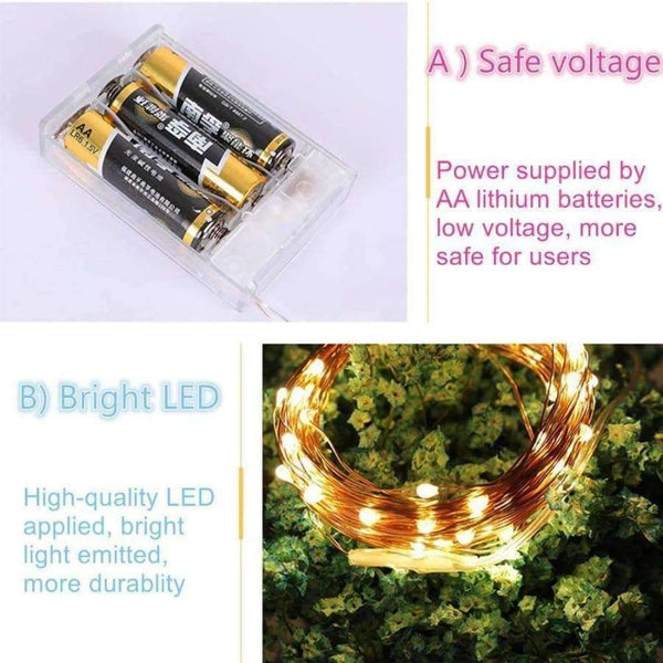 Planet Gates Christmas New Year atmosphere indoor and outdoor decoration AA battery power supply 10m 100 LED Holiday String lighting