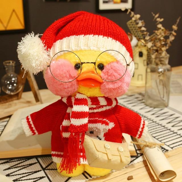 Planet Gates 30cm New Hyaluronic Acid Duck Plush Dolls Cute Animal Ducks Stuffed Doll Toys For Girl Little Yellow Duck With Glasses Kids Gift