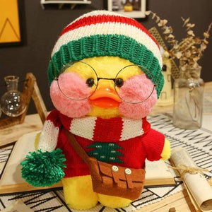 Planet Gates Christmas style 2 30cm New Hyaluronic Acid Duck Plush Dolls Cute Animal Ducks Stuffed Doll Toys For Girl Little Yellow Duck With Glasses Kids Gift