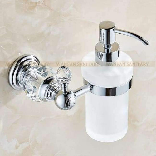 Planet Gates Chrome / China Liquid Soap Dispensers Luxury Gold Color Soap Dispenser Wall Mounted With Frosted Glass Container bottle Bathroom Products HK-38