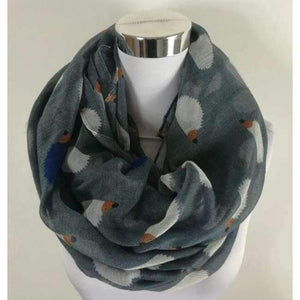 Planet Gates Circle scarf Grey Women Ladies Fashion Viscose Cotton Hedgehog Print infinity scarf Fashion Animal Scarves Shawl Wrap hot sale neckerchief