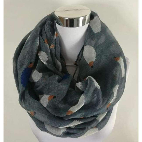 Planet Gates Circle scarf Grey Women Ladies Fashion Viscose Cotton Hedgehog Print infinity scarf Fashion Animal Scarves Shawl Wrap hot sale neckerchief