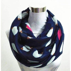 Planet Gates Circle scarf Navy Women Ladies Fashion Viscose Cotton Hedgehog Print infinity scarf Fashion Animal Scarves Shawl Wrap hot sale neckerchief