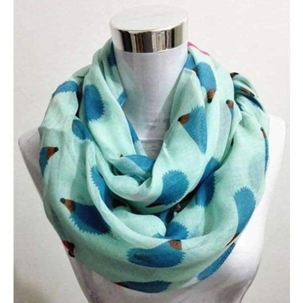 Planet Gates Circle scarf S Blue Women Ladies Fashion Viscose Cotton Hedgehog Print infinity scarf Fashion Animal Scarves Shawl Wrap hot sale neckerchief