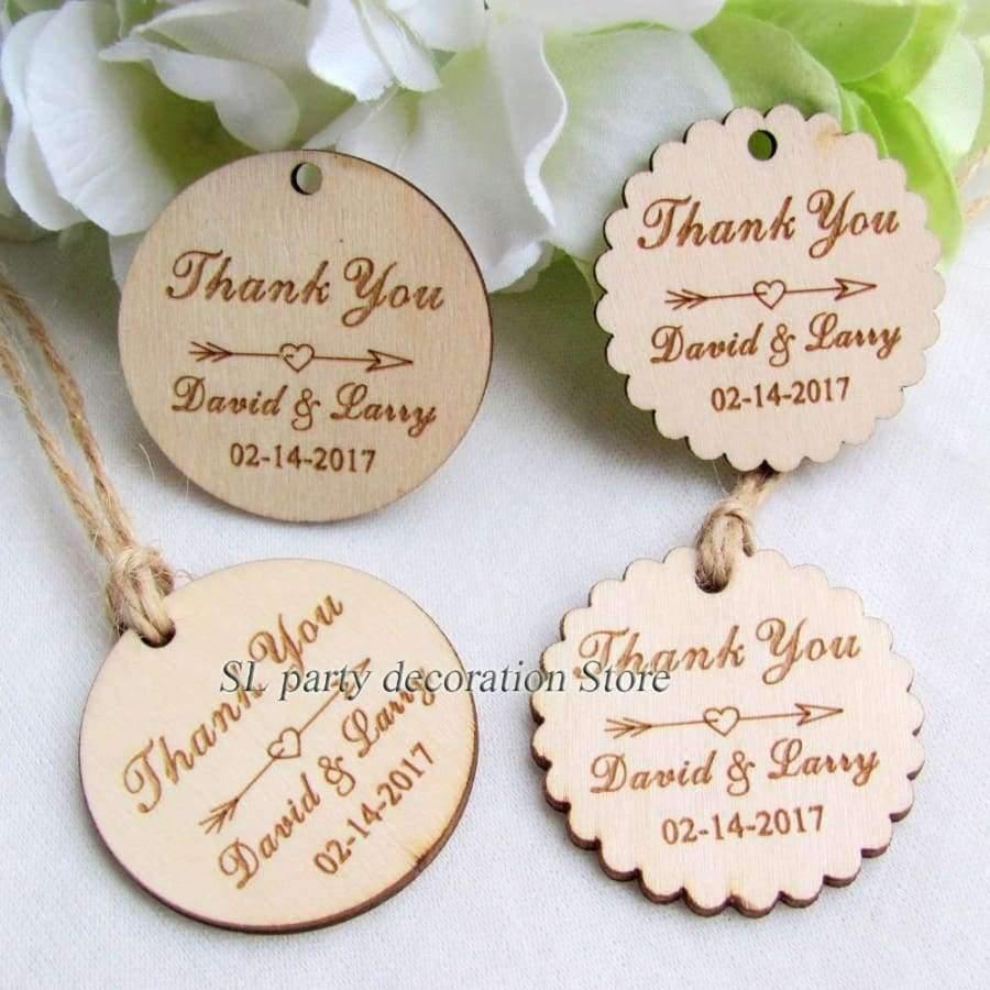 Planet Gates circle / your deisgn 50pcs Personalized Engraved "Thank You" Wedding Tags Round Circle Wooden Hang Tags Rustic  Wedding Bridal Shower Favors Tag 39mm