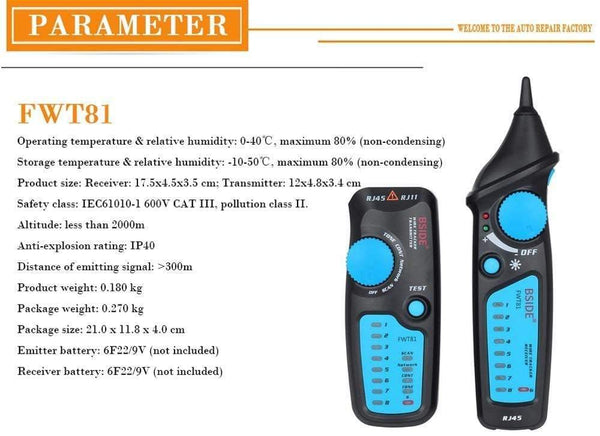 Circuit Breaker Finders Cable Tracker RJ45 RJ11 Telephone Wire Network LAN TV Electric Line Detector Finder Tester
