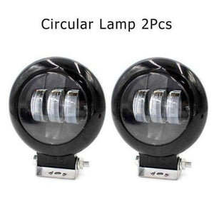 Planet Gates Circular 2PCS BAOBAO Car Headlight 30W LED Circular Square Work Lamp Fog Light Combo Beam Offroad Car Spotlight Night Driving Lighting