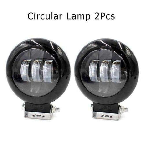 Planet Gates Circular 2PCS BAOBAO Car Headlight 30W LED Circular Square Work Lamp Fog Light Combo Beam Offroad Car Spotlight Night Driving Lighting