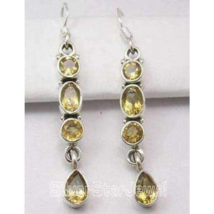 Planet Gates CITRINE Chanti International Pure Silver Natural MULTISTONES Multicolor Amazing Gorgeous Earrings 4.7 CM