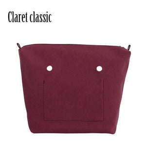 Planet Gates claret classic PU Nubuck Frosted Leather Waterproof Inner Lining Zipper Pocket for Obag Classic Mini  Lining Insert for O BAG