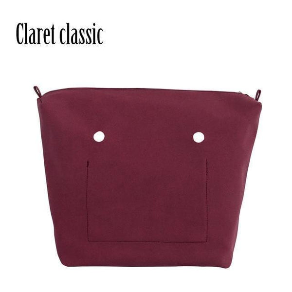 Planet Gates claret classic PU Nubuck Frosted Leather Waterproof Inner Lining Zipper Pocket for Obag Classic Mini  Lining Insert for O BAG