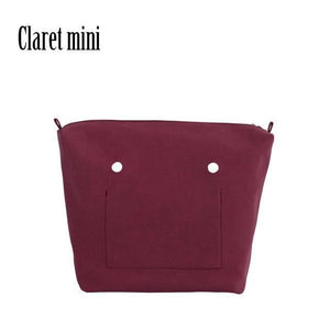Planet Gates claret mini PU Nubuck Frosted Leather Waterproof Inner Lining Zipper Pocket for Obag Classic Mini  Lining Insert for O BAG