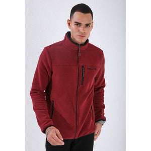 Planet Gates Claret Red / XL / TURKEY Casual Zipper Sweatshirts Male Tracksuit Fashion Jacket Mens Clothing Outerwear Sweatshirt Men's Pocket Zipper Sweatshirt Slim Fit Stand Collar Fleece No Hoodie Sport Clothing 87890