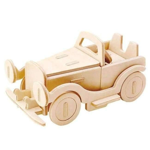 Planet Gates Classic car DIY 3D Wooden Car Truck Puzzle Game Children Kids Natural Color Toy Model Building Kits Educational Hobbies Gift JP237