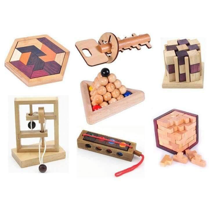 Planet Gates Classic IQ Puzzle Mind Brain Teaser 2D 3D Wooden Puzzles Educational Game Toys for Adults Children
