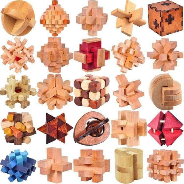 Planet Gates Classic IQ Wooden Puzzle Mind Brain Teasers Burr Puzzles Game Toys for Adults Children