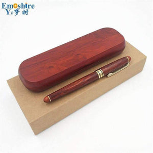 Planet Gates Classic Roller Ball Pen Ballpoint Pens for Writing Supplies With Wooden Pencil Box Pencil Case for Business Gifts P107