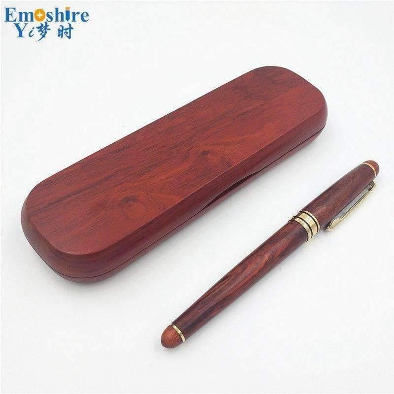 Planet Gates Classic Roller Ball Pen Ballpoint Pens for Writing Supplies With Wooden Pencil Box Pencil Case for Business Gifts P107