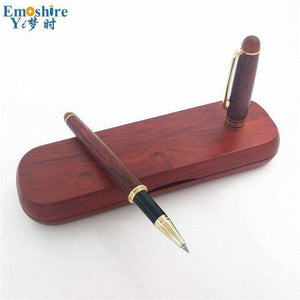 Planet Gates Classic Roller Ball Pen Ballpoint Pens for Writing Supplies With Wooden Pencil Box Pencil Case for Business Gifts P107
