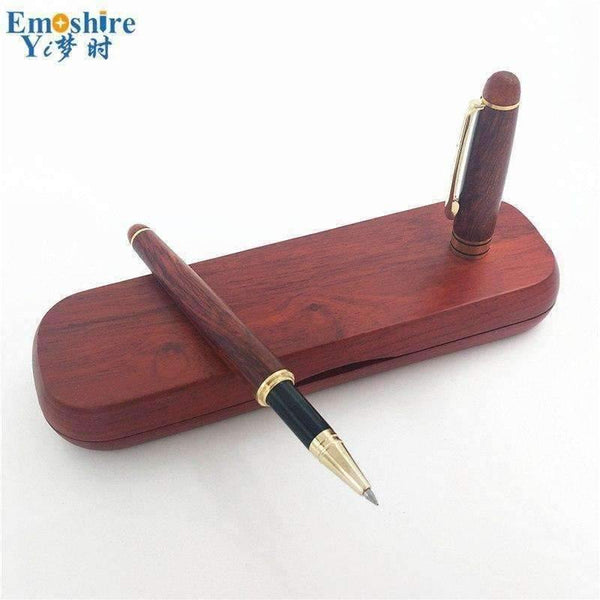 Planet Gates Classic Roller Ball Pen Ballpoint Pens for Writing Supplies With Wooden Pencil Box Pencil Case for Business Gifts P107