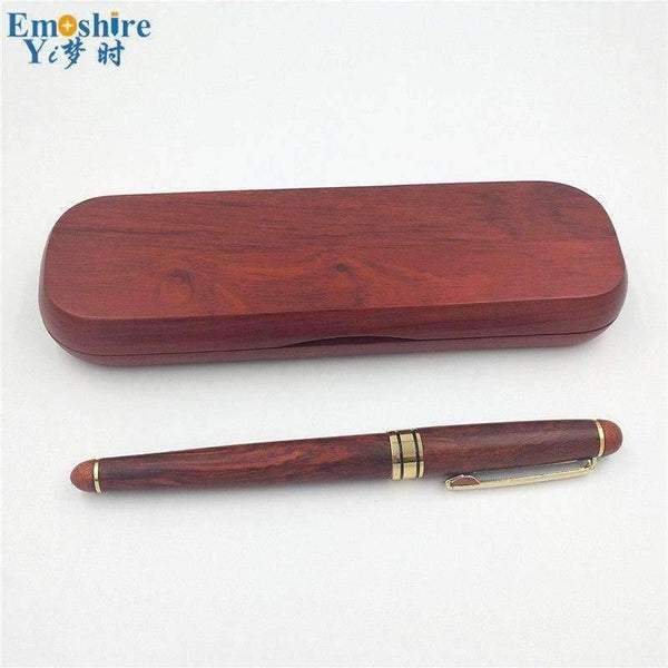 Planet Gates Classic Roller Ball Pen Ballpoint Pens for Writing Supplies With Wooden Pencil Box Pencil Case for Business Gifts P107
