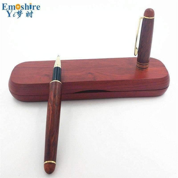 Planet Gates Classic Roller Ball Pen Ballpoint Pens for Writing Supplies With Wooden Pencil Box Pencil Case for Business Gifts P107