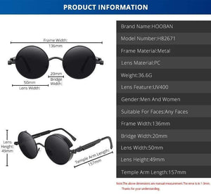 Planet Gates Classic Steampunk Sunglasses Men Women Retro Gothic Round Male's Glasses Fashion Metal Driving Goggle UV400