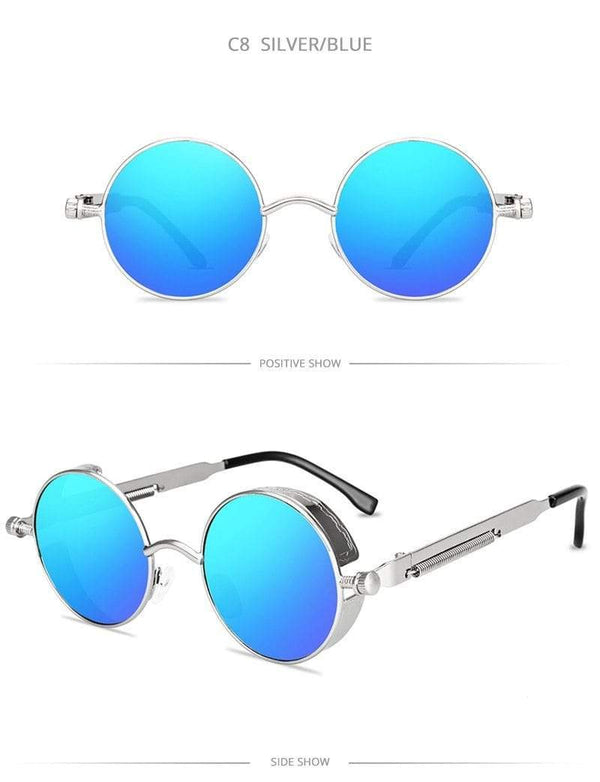 Planet Gates Classic Steampunk Sunglasses Men Women Retro Gothic Round Male's Glasses Fashion Metal Driving Goggle UV400