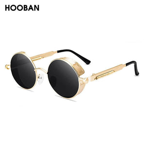 Planet Gates Classic Steampunk Sunglasses Men Women Retro Gothic Round Male's Glasses Fashion Metal Driving Goggle UV400