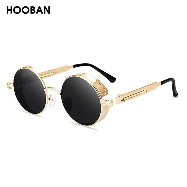 Planet Gates Classic Steampunk Sunglasses Men Women Retro Gothic Round Male's Glasses Fashion Metal Driving Goggle UV400