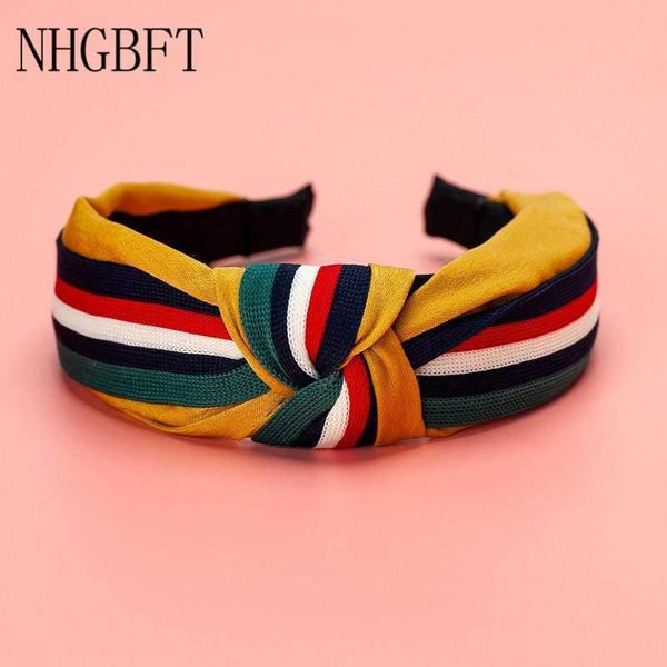 Classic Women Elegant Striped Plaid Headband Hairbands For Girl Hair Hoop Rack Turban Hair Accessories