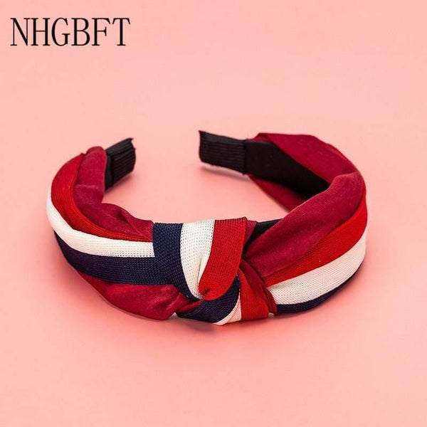 Classic Women Elegant Striped Plaid Headband Hairbands For Girl Hair Hoop Rack Turban Hair Accessories