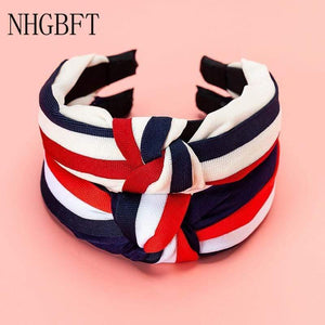 Classic Women Elegant Striped Plaid Headband Hairbands For Girl Hair Hoop Rack Turban Hair Accessories