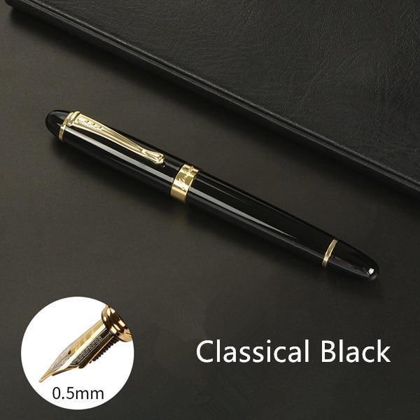 Planet Gates Classical Black Fountain pen Full metal Golden Clip luxury pens Jinhao 450 Caneta Stationery Office