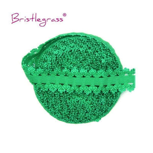 Planet Gates Classical Green 5 Yard 3/4" 20mm Picot Loop Crown Frilly Lace Trim Elastics Spandex Bands Hair Tie Headband Tutu Dress Sewing Craft