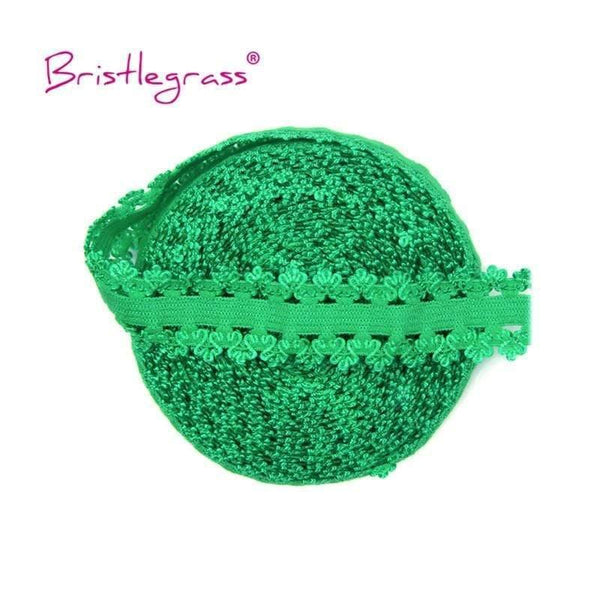 Planet Gates Classical Green 5 Yard 3/4" 20mm Picot Loop Crown Frilly Lace Trim Elastics Spandex Bands Hair Tie Headband Tutu Dress Sewing Craft