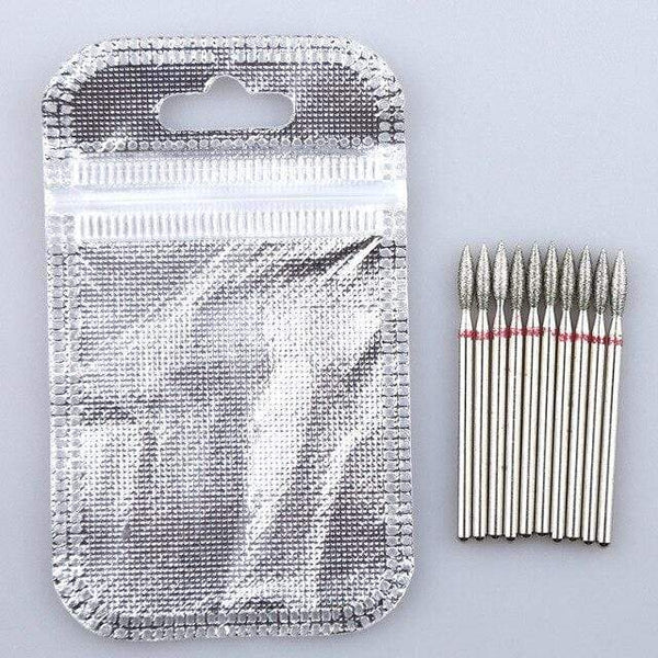 Planet Gates Clear 10PCS Diamond Cutter for Manicure Set Diamond Rotary Burrs Set Nail Drill Bit Set Milling Cutter for Nail Art Pedicure Tool