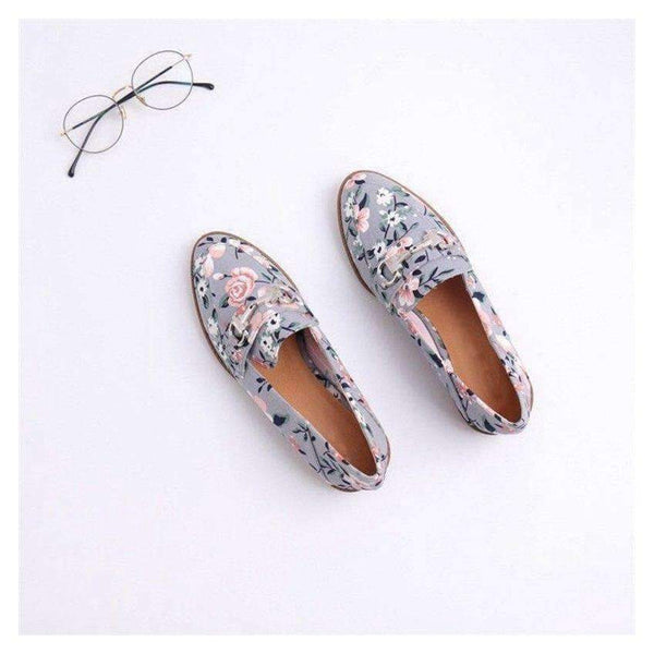 Planet Gates Clear / 36 Bailehou Women Flats Slip On Loafers Brand Buckle Mules Woman Flat Casual Shoes Flower Fabric Retro British Oxford Shoes Female