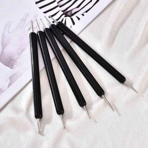 Planet Gates Clear 5 Pcs/Sets Nail Art Pen 2 In 1 Double Ends Dotting Drawing Painting UV Gel Liner Polish Brush Set Nail Art Dotting Tools