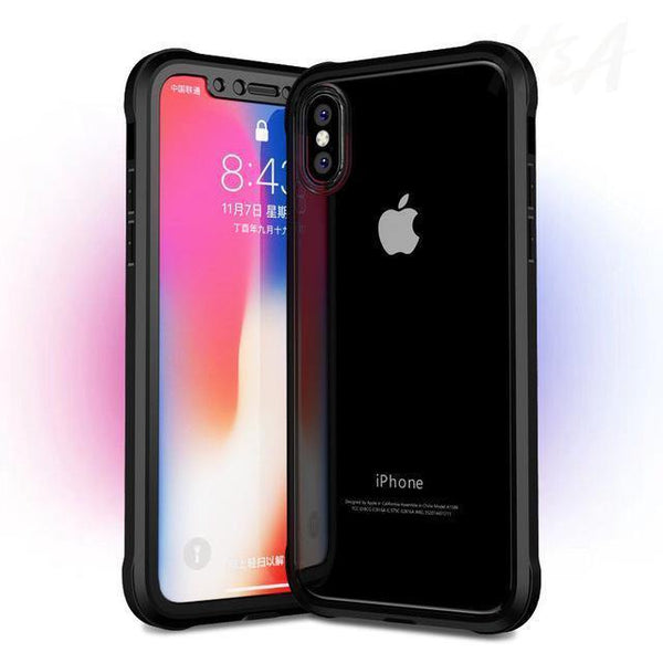 Planet Gates Clear Black / For iphone 6 6s H&A Luxury 360 Full Coverage Phone Case For iPhone 7 8 Plus 6 6s Plus X 10 Tempered glass Silicone Cover For iPhone X PC Cases