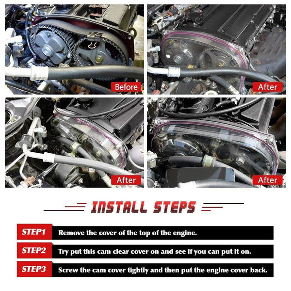 Planet Gates Clear Cam Gear Cover Timing Belt Pulley For Mitsubishi Lancer Evolution EVO 9 IX Mivec 4G63 JR6334