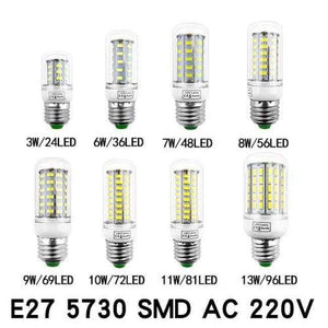 Planet Gates Clear cover E27 / 6W / Cold White LED Corn Bulb Lamp E27 E14 110V 220V SMD5730 3W 7W 12W 15W 18W Light Bulbs Lampada LED Diode Lamps Energy Saving Light for Home