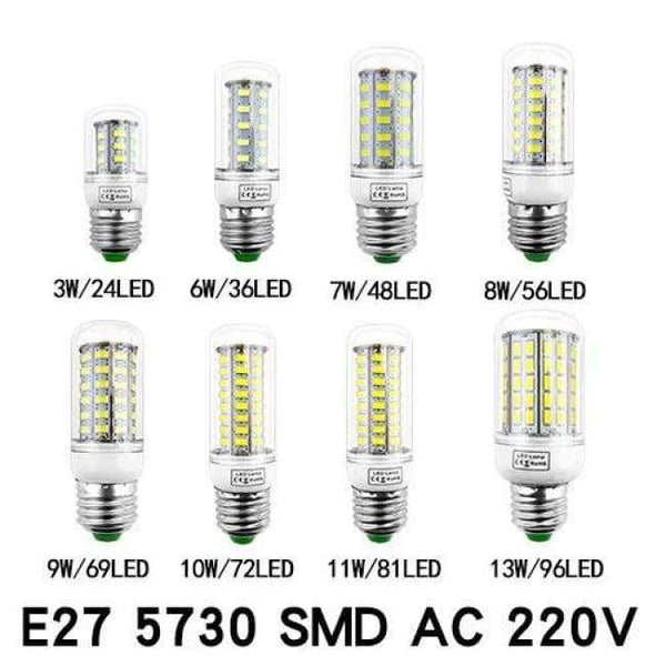 Planet Gates Clear cover E27 / 6W / Cold White LED Corn Bulb Lamp E27 E14 110V 220V SMD5730 3W 7W 12W 15W 18W Light Bulbs Lampada LED Diode Lamps Energy Saving Light for Home