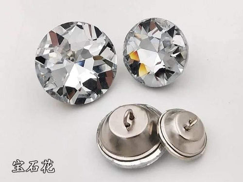 Planet Gates Clear Crystal / 18mm 50pcs 50pcs/lot High-grade Crystal Gemstone Buttons Sewing Buttons For Sofa Headboard Shirt Glass Buttons For Garments 18/20/25/30mm