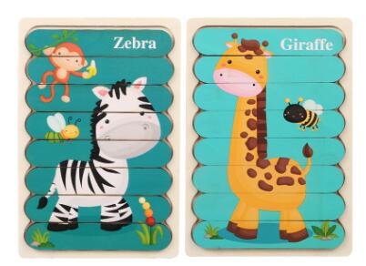 Planet Gates Clear Double Sided Strip 3D Puzzles Baby Toy Wooden Montessori Materials Educational Toys For Children Large Bricks Kids Learning Toys