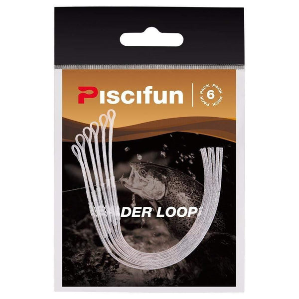 Planet Gates Clear Fly Loop 6 Pcs/Pack Fly Leader Loop 30lb Connectors for fly line Clear and Yellow Color Fly Fishing Loop
