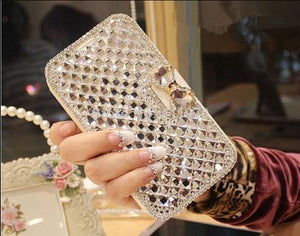 Planet Gates Clear / for iphone 4s Rhinestone Diamond Phone Case for iPhone Xs Max 5 5s 5c 6 6s plus 7 8 plus Wallet Leather Flip Cover