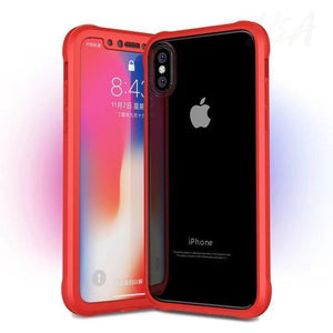 Planet Gates Clear Red / For iphone 6 6s H&A Luxury 360 Full Coverage Phone Case For iPhone 7 8 Plus 6 6s Plus X 10 Tempered glass Silicone Cover For iPhone X PC Cases