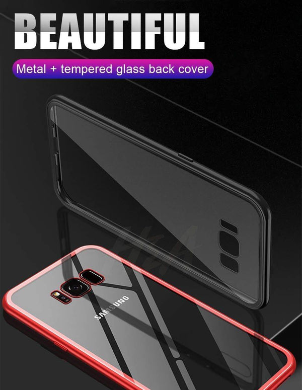 Planet Gates Clear-White / For Galaxy S7 H&A 360 Magnetic Adsorption Phone Case for For Samsung Galaxy S9 S8 Plus S7 Edge Tempered Glass Back Magnet Cover Note 9 8 Case