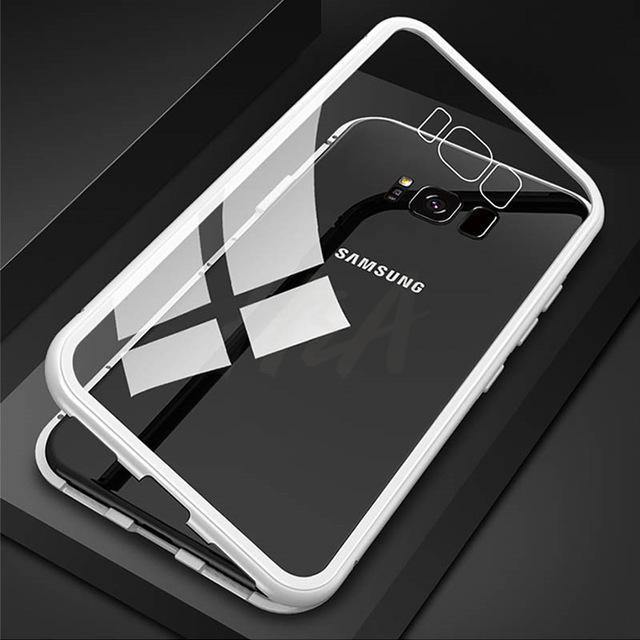 Planet Gates Clear-White / For Galaxy S7 H&A 360 Magnetic Adsorption Phone Case for For Samsung Galaxy S9 S8 Plus S7 Edge Tempered Glass Back Magnet Cover Note 9 8 Case